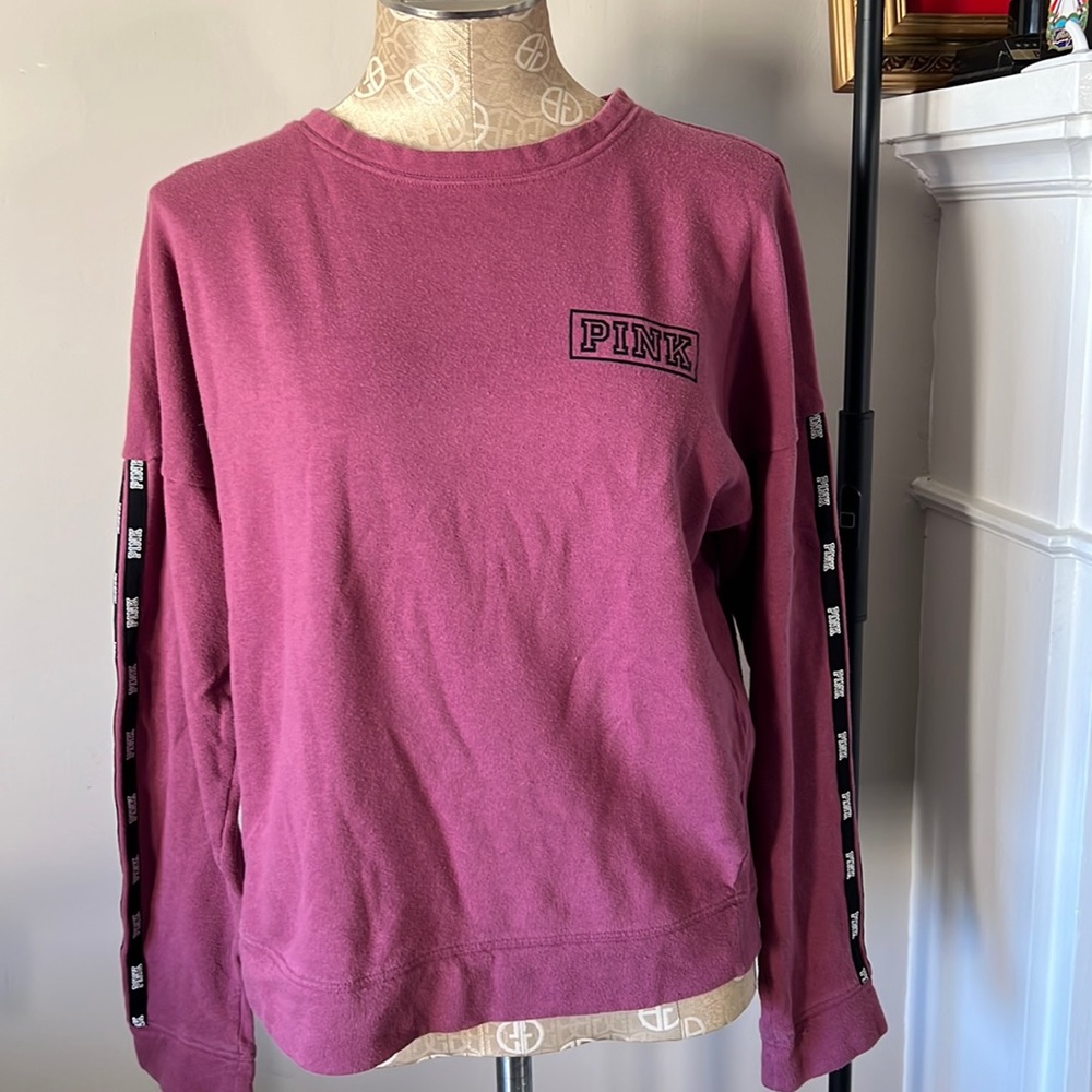 Pink Victoria's Secret Pullover Sweater with Words on Arm